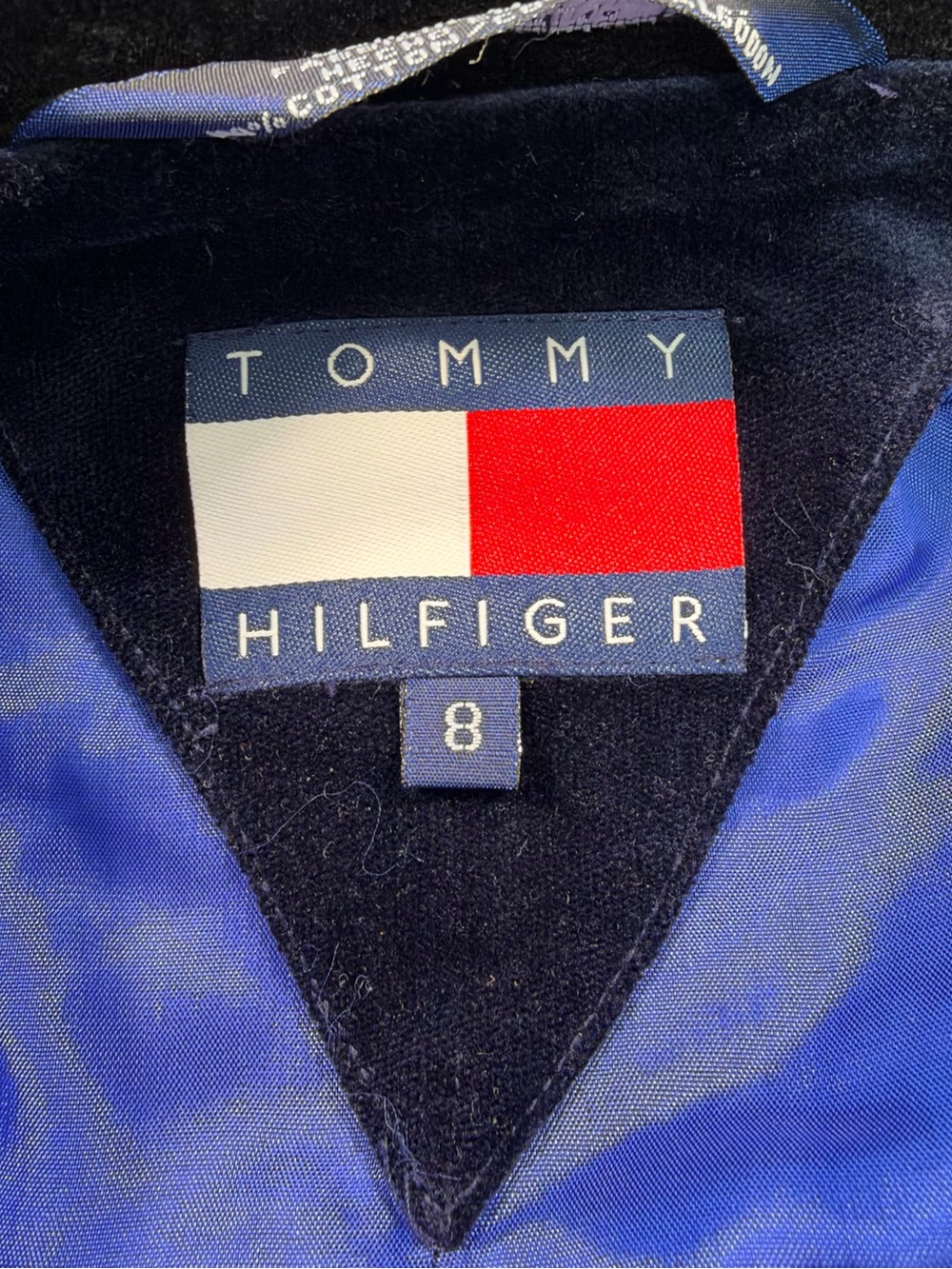 Tommy Hilfiger Black Velvet Single-Breasted Blazer Size 8 - Picture 8 of 11